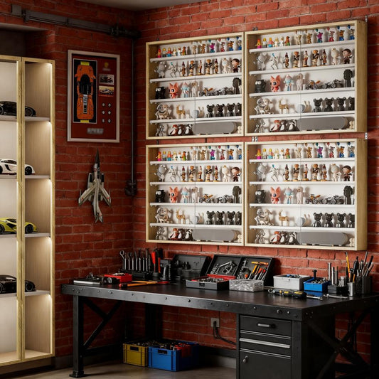 5-Tier Wall-Mounted Display Case Display Cabinet